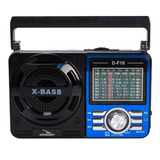 Caixa De Som Grasep D-f10 Azul Rádio Am / Fm / Sw Integrado