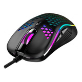 Mouse Gamer 2 Macros 16000 Dpi Black Rgb Design Respirável