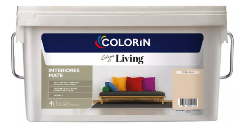Pintura Latex Interior Lavable Colorin Living Color 4 Lts Color Avellana