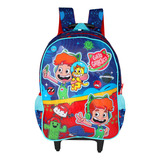 Mochila Rodinhas Escolar Infantil Gato Galáctico Com Capuz