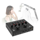 Mezcladora De Audio Con Tarjeta De Sonido V8s Para Podcast