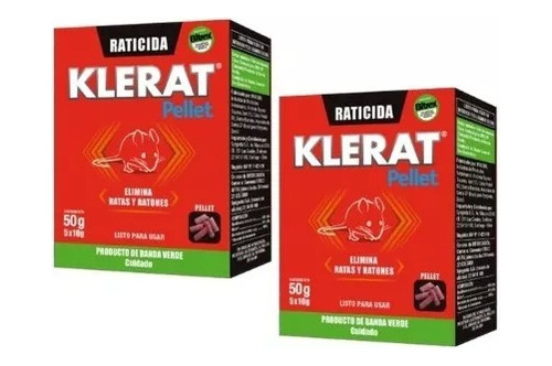 Veneno Ratones Klerat Raticida 2 Cajas De 50grm C/u