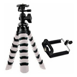 Tripé Aticulado Robusto Gorillapod Câmera + Suporte Celular Cor Preto/branco