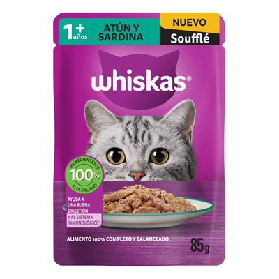 Alimento Gato Whiskas Adulto Soufflé Atún Y Sardina 24 Unidades | Envío gratis
