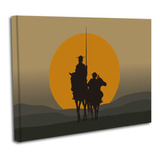 Cuadro Lienzo Canvas 50x60cm Quijote Y Sancho Panza Sol
