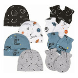 Gerber Conjunto De Gorra Y Manoplas Para Niñas, Space, 0-3