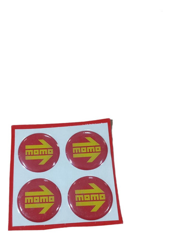 Logo Centro De Llanta  Momo  Rojo 49mm Blister X 4