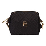 Bolsa Crossover Tommy Hilfiger Para Mujer Aw0aw14172 Acabado De Los Herrajes Negro Color Negro Color De La Correa De Hombro Negro Diseño De La Tela Liso