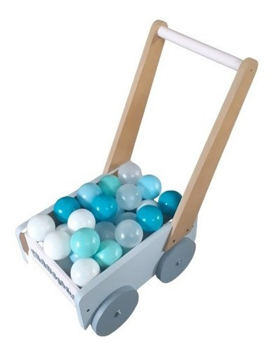 Carrito De Madera Empuje Arrastre Juguete Montessori 