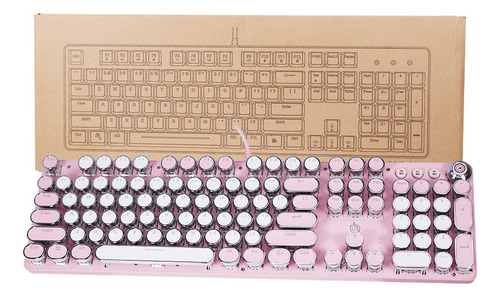 Teclado Mecanico Retro, Estilo Maquina De Escribir Steampunk