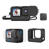 Capa Silicone + Película Lente Para Gopro Hero 9 10 11 Black