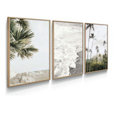 Quadro Decorativo Paisagem Coqueiros Praia Sala Quarto Casal