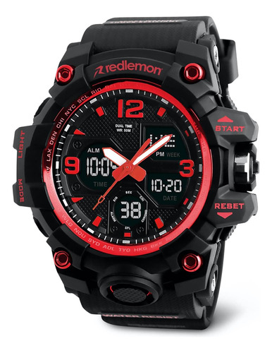 Reloj Digital Y Análogo Deportivo Contra Agua 1155b Redlemon