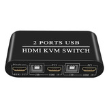 Kvm Hdmi + Usb Teclado Y Mouse Para 2 Computadores 1 Monitor