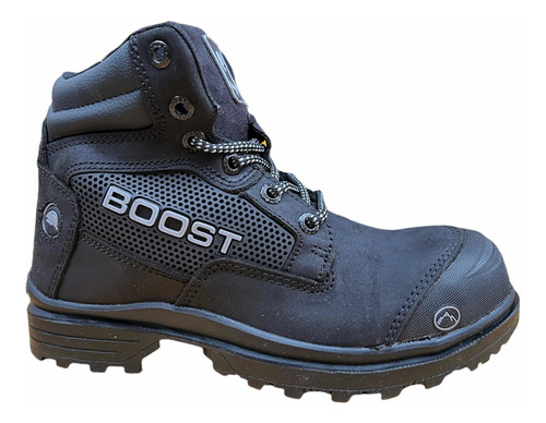 Bota Táctica Y Trabajo Con Casco Boost Color Negro Calidad