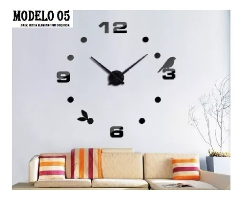 Reloj Gigante De Pared Realmente Grandes Efecto 3d. Pajarito