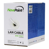 Navepoint Cat6 (cca), 250 Pies, Blanco, Cable Ethernet So...