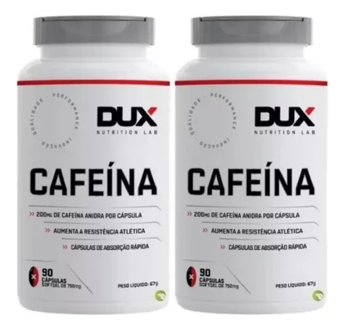 Kit 2x Cafeína Dux Pote 90 Softgels  Dux Nutrition 