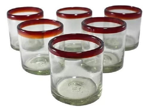 Set De 6 Vasos De Vidrio Soplado 300 Ml