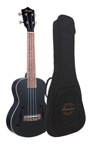 Bamboo U-23-vio-bk Ukulele Concierto Linden Negro  Con Funda