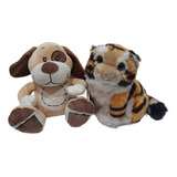 Figuras Muñecos Perro Y Tigre Niños Y Niñas Hecho En Italia 