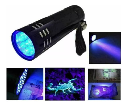 Linterna Luz Uv De 9 Leds Detector Billetes 