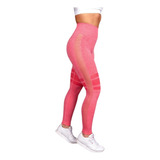 Lycra Leggins Deportivo Tiro Alto Con Malla - Rosa Ref. 1175