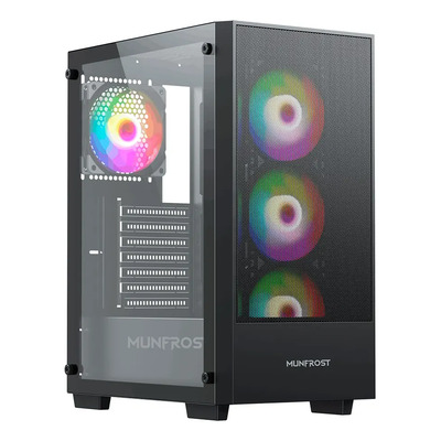 Gabinete Munfrost Alpha Black Atx\u002Fm-atx\u002Fm-itx 4 Ventiladores Color Negro | Envío gratis