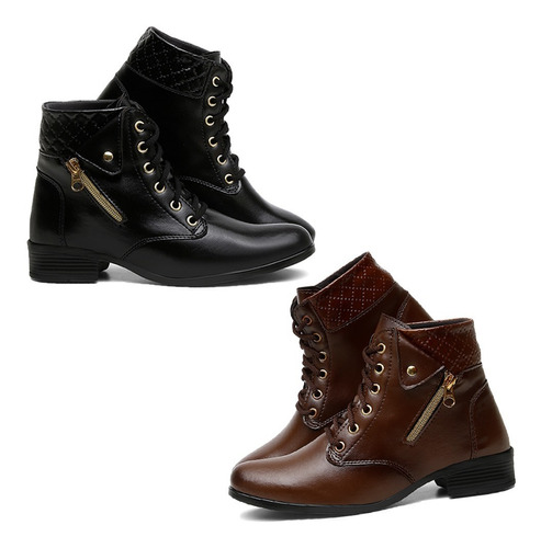 Bota Botinha Coturno Feminino Modinha Oferta Kit 2 Pares 