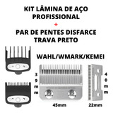 Reposição Lâmina De Inox + Kit Pentes Disfarce Trava Preto!!