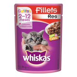 Caja De Sobres Whiskas Gato Filetes Res (8 Pzas)