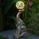 Estatuas Elefante Con Bola Vidrio, Figura Solar Decorativa 8