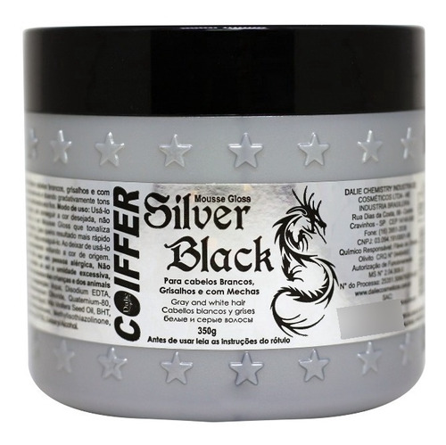 Mousse Gloss Silver Black Coiffer Cabelos Grisalhos 350g