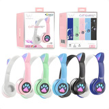 Fone De Ouvido Gatinho Bluetooth Infantil Led Menino Menina