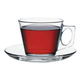 Taza Con Platillo Vidrio Templado Vela 195cc Pasabahce