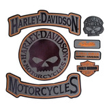 Harley Davidson Juego Bordado Por 7 Unidades Reflectivos