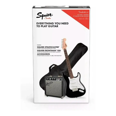 Paquete Guitarra Fender Squier Strato Black 10g Color Negro | Meses sin interés