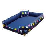 Cama Cachorro Grande 70x80 Com Ziper Desmontavel E Lavavel Cor Azul-marinho