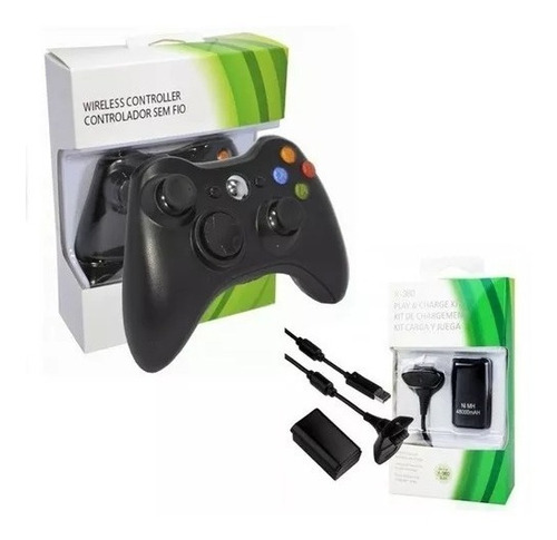 Control Joystick Xbox360 Pc Inalambrico + Kit Carga Y Juega!