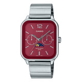 Reloj Hombre Casio Mtp-m305d-4avdf Core Mens Color De La Correa Plateado Color Del Bisel Plateado Color Del Fondo Rojo