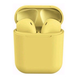 Audífonos Inalambricos Bluetooth In Pods 12 Con Microfono Color Amarillo Luz Verde