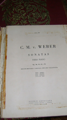 Sonatas Para Piano Carl Marie Von Weber Partitura Serie 19.2