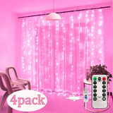 4pcs Serie Cortinas Luces 300 Led Decorativas 3x3m