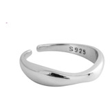 Anillo Plata 925 Ajustable Compromiso Plateado Mujer 