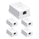 5x Cat6 Rj45 Caja De Montaje En Superficie Blindada 1 Puerto