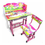 Mesa+silla  Infantiles Para Niños Set Escritorio Rosa