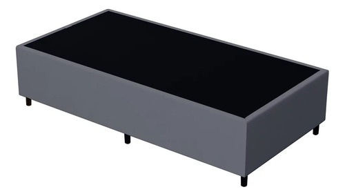 Base Cama Box Solteiro 88x188cm Hit I02 Suede Cinza