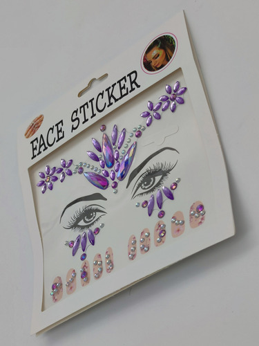 Pack 2 Face Sticker De Gemas Para Rostro Y Cuerpo Diseños