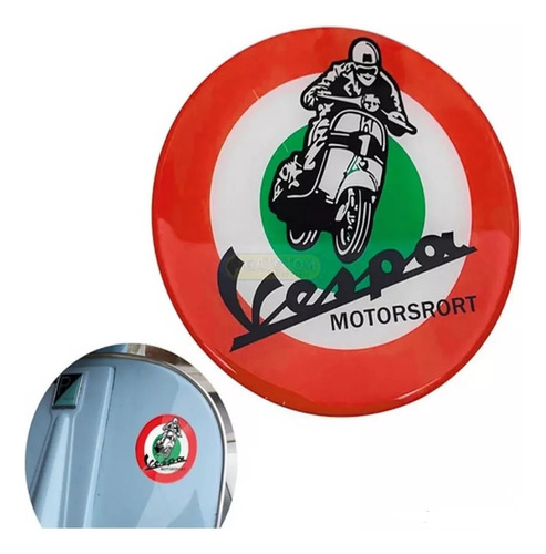 Emblema Vespa Adesivo Motorsrort 3d Itália Piaggio Gts Gtv 