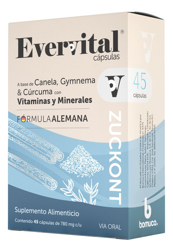 Evervital Zuckont Suplemento Alimenticio 45 Cápsulas Bomuca